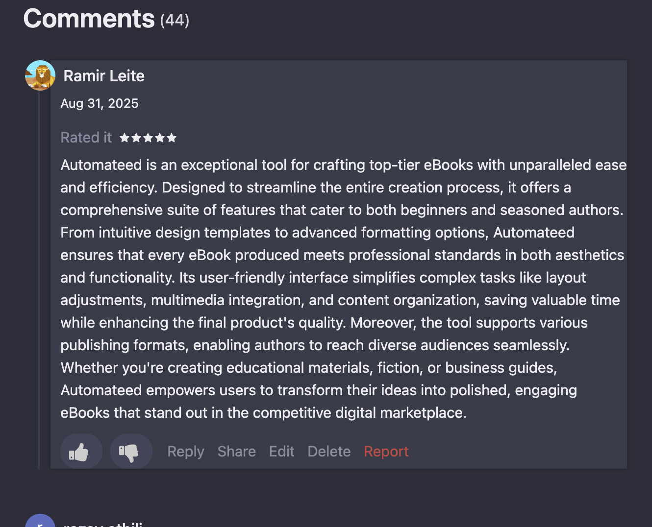 Approved TAAFT review screenshot 39