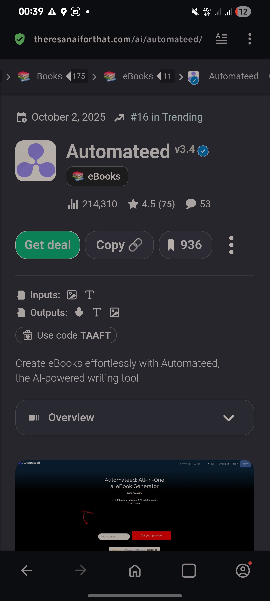 Approved TAAFT review screenshot 29
