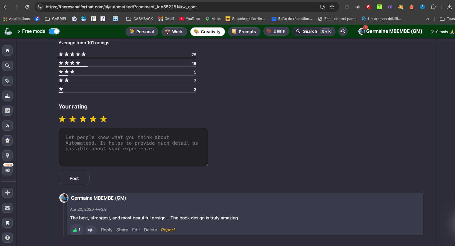 Approved TAAFT review screenshot 5