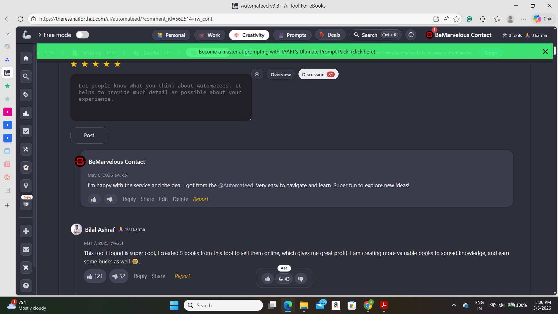 Approved TAAFT review screenshot 3